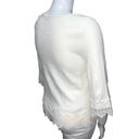 Chico's  Womens Size 1 US 8 Lace Trim Top Lightweight Business Casual Photo 7