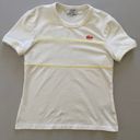 Lacoste  Top Womens 36 Small White Yellow Pique T Shirt Tennis Preppy Organic Photo 0