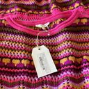 Free The Roses NWT  Crochet Knit Multi Colored Dress In Fuchsia Multi Photo 8