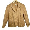 J.Jill  Ginger 100% Cotton Boho Embroidered Lined Blazer Jacket Size 12 p Tan Photo 6