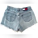 Tommy Hilfiger Tommy Jeans Vintage 90s Blue High Rise Raw Hem Distressed Denim Mini Shorts Photo 3