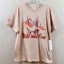 Orange Kiss  Wild and Free Skeleton Cowboy Tan/Orange T-Shirt Photo 0