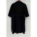 Tahari Wrap Coat Soft Faux Suede Black Belted Trench Women’s Small Photo 7