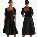 Hill House  Home Nesli Black Swiss Jacquard Dot Nap Dress New Size Small Photo 1
