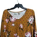 Daytrip  Top Womens Medium Multicolor Floral Boho Artsy V Neck Stretch Blouse Photo 1