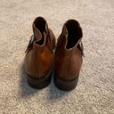 Brighton  Kathmandu brown woven leather side zip ankle booties boots Photo 1