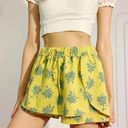 ZARA  Ruffle Skort XS / 24 MUSTARD YELLOW BLUE FLORAL PALM Photo 0