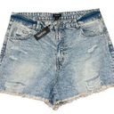 Boohoo  Acid Wash distressed denim mom shorts women’s size 12 Photo 0