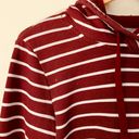 Hollister Striped Hooded Crop Top in Burgundy size S Photo 7