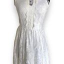 Alya Francesca's  Womens Dress Sz XS White Eyelash Lace Fit and Flare High Neck Photo 0