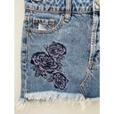 Hidden Jeans Embroidered Floral Mini Jean Skirt Medium Wash Denim Small Photo 3