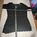 Maurice's  Blouse Top Womens XXL Black‎ Floral Lace Sheer Long Sleeve Slim Fitted Photo 1