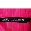 ZARA  Pleated Puffed Balloon Sleeve Zip Pink Jacket Size Small Photo 12