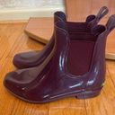 Ralph Lauren Lauren  Waterproof Rubber Boot Sz 7 Dark Purple Chelsea Rain Bootie Photo 6