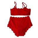 Zaful  Swimwear Womens M Red High Waist 2 Piece Bikini Swimwear Pool Beach NEW Photo 1