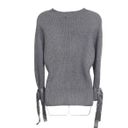 Tuckernuck  Bloggers Favorite all:row Bow Sleeve Side Slit Sweater Small Gray Photo 8