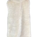 Signature Studio  Women's Vest Sz S Cream Faux Fur Open Front Photo 4