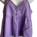 Abound  Women Cropped Babydoll Top Spaghetti Straps XS Purple Festival Girly Photo 5