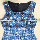 Talbots  Blue Floral Gingham Sleeveless Fit Flare Sleeveless Pockets Dress Size 4 Photo 9