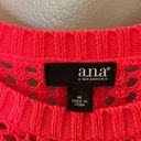 a.n.a . Womens Medium Crochet Open Knit Long Sleeve Crew Neck Sweater Photo 1