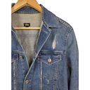 Lee  Jeans Women's Denim Med Blue Distressed Trucker Jacket 90s Y2K Sz Med Photo 2