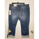 NYDJ NWT  Marilyn Straight Ankle Cuffed Jeans /Gold Appliqué Blue Size 18W Photo 6