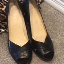 Ralph Lauren  size 7 black leather peep toe heels Photo 1