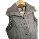 BCBG Maxazria Puffy Wool Sweater Trim Snap Up Front Pockets Vest Gray S Photo 3