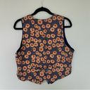 At Last  & Co Vtg Vest Womens All Over Print Floral Boho Y2K Retro Sz L Hippie‌ Photo 1