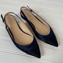 J.Crew  Satin Slingback Flats Navy & Black Pointed Toe Career Office Work Size 7 Photo 0