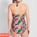 Modcloth NWOT  Ava One Piece Halter Swimsuit 2X Plus Orange Watermelon Photo 1