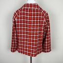 Banana Republic  Jacket Womens Large Maroon Orange Houndstooth Wool Blend 3/4 Sl‎ Photo 5