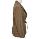 Vince  Flannel Blazer Italian Wool Self Tie Dark Taupe Brown Women’s Size 00 Photo 3