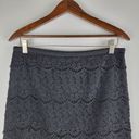 J. McLaughlin  Tiered Lace Black Pencil Skirt Lined Side Zipper Size 8 Photo 1