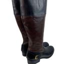 Ralph Lauren  Marlena II Leather Riding Boots Womens 9.5B Black Brown Zip Buckle Photo 2