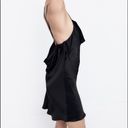 ZARA  SATIN EFFECT MINI SLIP DRESS W/ LACE BLACK Size M NEW Photo 9