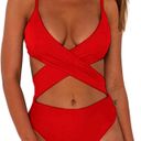 One Piece Red  swimsuit Photo 0