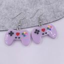 🆕Purple Game Console Controller Charm Dangle Earrings Photo 1