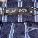 The Row STONE VOLCOM FUTURE ME STRIPE PANTS BLUE STRIPED HIGH WAISTED CROPPED ANKLE Photo 7