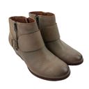 Kork-Ease * Isa Taupe Leather Booties Womens Size 6.5 Moto Buckle Zip Strap Boots Photo 11