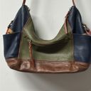 The Sak  pebble Leather purse Boho Olive Green Shoulder Bag  Hobo Hippie Retro Photo 4