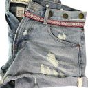 Vintage Havana  distressed denim shorts medium wash size 28 boho trim buttons Photo 0