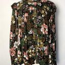 Treasure & Bond  Floral Print Flower Ruffle Frill Trim Button Long Sleeve Shirt Photo 2