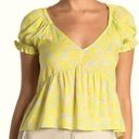 Abound NWT  Micro Floral Swing Casual Top Yellow Cap Sleeve Size XS Photo 1