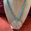 Twisted NWOT Beautiful blue beads  shell pendant Photo 1