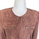 BCBG Max Azria Reiss Vegan Suede Leather Jacket Fringe Accents Toffee Brown Photo 1