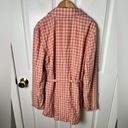 Free People  Pink Cream Long Sleeve Button Waist Tie Olivia Gingham Blazer M Photo 10