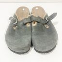 L.L.Bean  Size 10 Green Leather Suede Slip on Clog Mule Buckle Photo 1