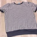 Draper James  navy blue checkered cotton top size xsmall Photo 4