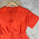 Everlane  The Japanese GoWeave Light V-Neck Dress in Orange Size 8 Photo 7